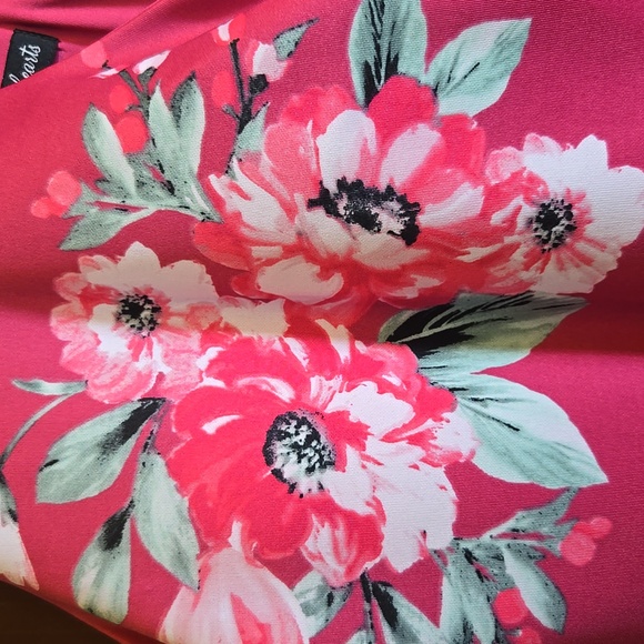 Sequin Hearts-Pink V neck sleeveless floral dress Fit N Flare Sz 3 junior NWT. - Picture 5 of 9